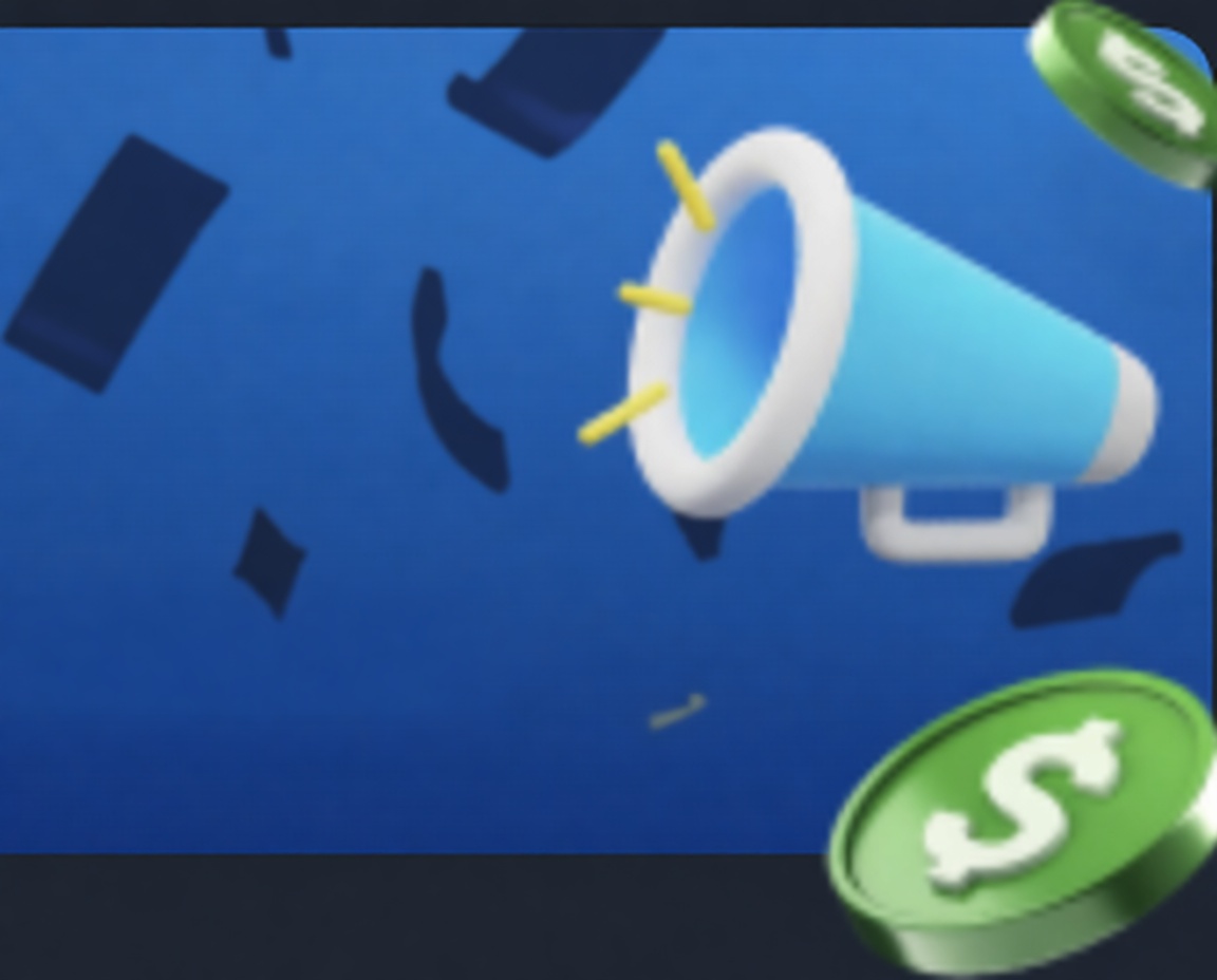 Megaphone and coins